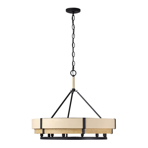 Varaluz Blonde Moment 6 Light Pendant Matte Blac Model: 389P06MBHN