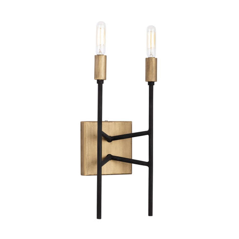 Varaluz Bodie 2 Light Ada Sconce Havana Gol Carbon Model: 314W02HGCB