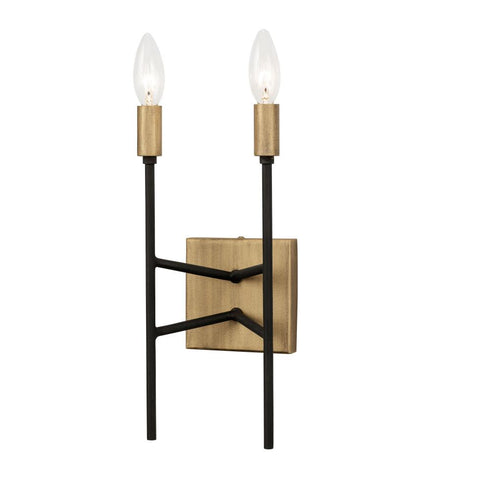 Varaluz Bodie 2 Light Ada Sconce Havana Gol Carbon Model: 314W02HGCB