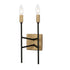 Varaluz Bodie 2 Light Ada Sconce Havana Gol Carbon Model: 314W02HGCB