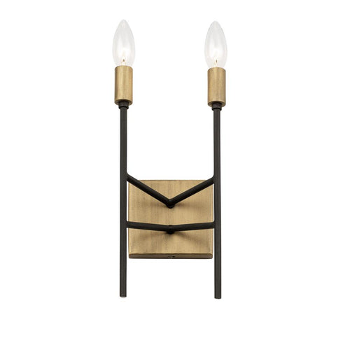 Varaluz Bodie 2 Light Ada Sconce Havana Gol Carbon Model: 314W02HGCB