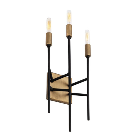 Varaluz Bodie 3 Light Ada Sconce Havana Gol Carbon Model: 314W03HGCB