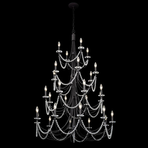 Varaluz Brentwood 28 Light 4 Tier Chandelier Carbon Model: 350C28CB