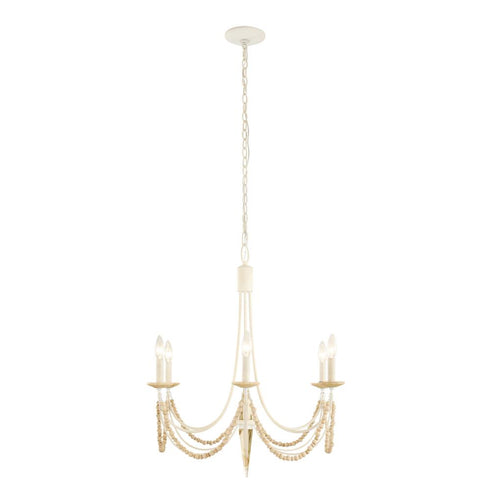 Varaluz Brentwood 6 Light Chandelier Country White Model: 350C06CW