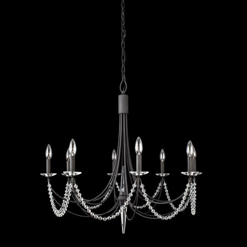 Varaluz Brentwood 8 Light Chandelier Carbon Black Model: 350C08CB