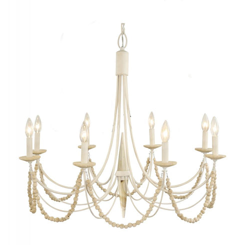 Varaluz Brentwood 8 Light Chandelier Country White Model: 350C08CW