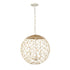Varaluz Cayman 3 Light Orb Pendant Country White Model: 362P03CW