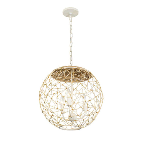 Varaluz Cayman 3 Light Orb Pendant Country White Model: 362P03CW