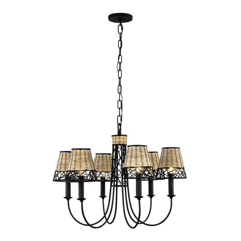 Varaluz Cayman 6 Light Chandelier Black Model: 362C06BL