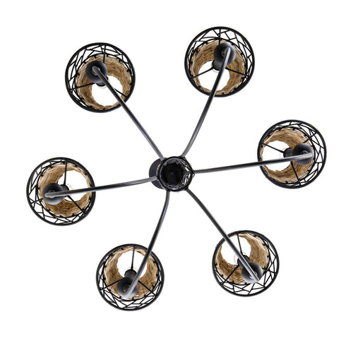 Varaluz Cayman 6 Light Chandelier Black Model: 362C06BL