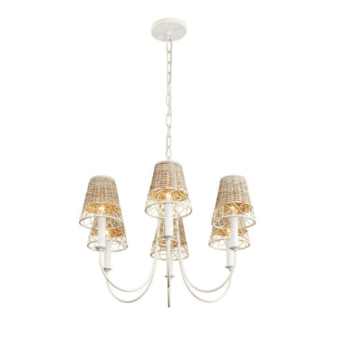 Varaluz Cayman 6 Light Chandelier Country White Model: 362C06CW