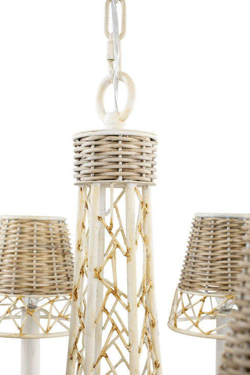 Varaluz Cayman 6 Light Chandelier Country White Model: 362C06CW