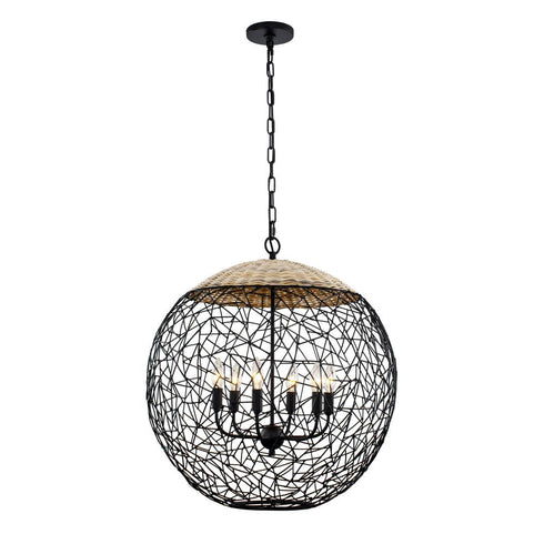 Varaluz Cayman 6 Light Orb Pendant Black Model: 362P06BL
