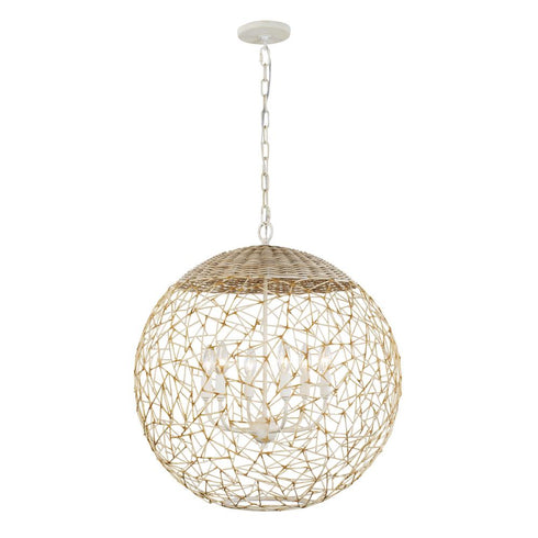 Varaluz Cayman 6 Light Orb Pendant Country White Model: 362P06CW