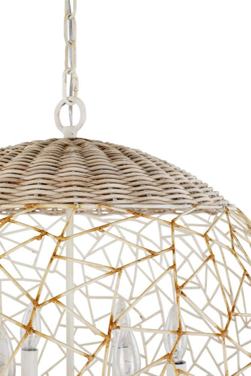 Varaluz Cayman 6 Light Orb Pendant Country White Model: 362P06CW