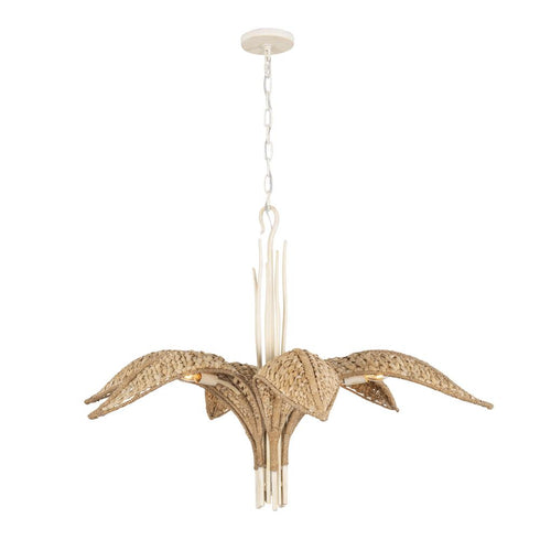 Varaluz Century Palm 6 Light Chandelier in Country White Model: 519C06CW