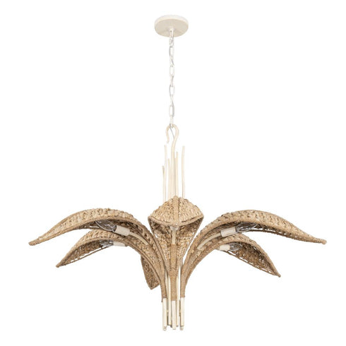 Varaluz Century Palm 6 Light Chandelier in Country White Model: 519C06CW