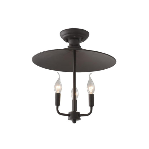 Varaluz Clayton 3 Light Semi Flush Dark Coffee Model: 356S03DC