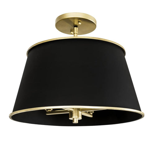 Varaluz Coco 4 Light Semi Flush Matte Blac French Model: 364S04MBFG