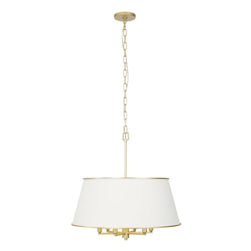 Varaluz Coco 6 Light Pendant Matte Whit French Gold Model: 364P06MWFG
