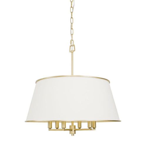 Varaluz Coco 6 Light Pendant Matte Whit French Gold Model: 364P06MWFG