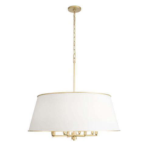 Varaluz Coco 8 Light Pendant Matte Whit French Gold Model: 364P08MWFG