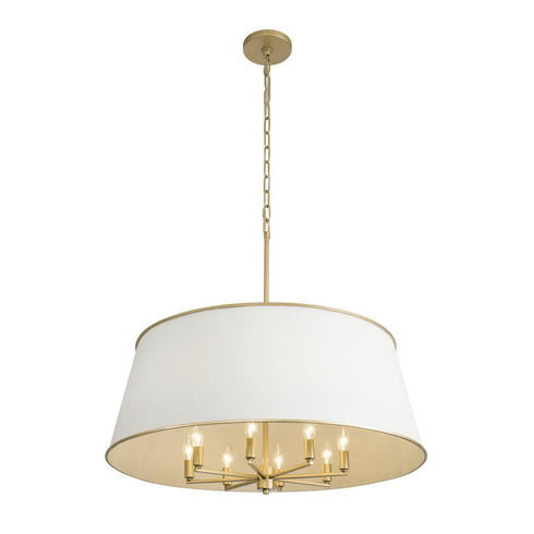 Varaluz Coco 8 Light Pendant Matte Whit French Gold Model: 364P08MWFG