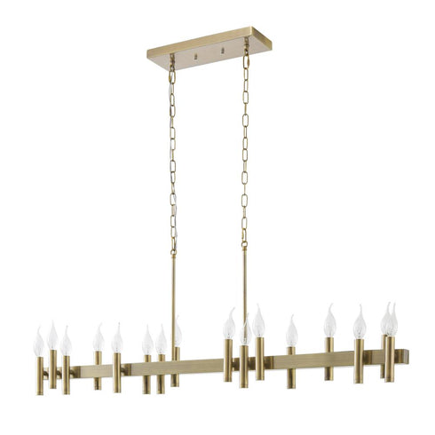 Varaluz Collette 16 Light Linear Pendant in Antique Brass Model: 357N16BB