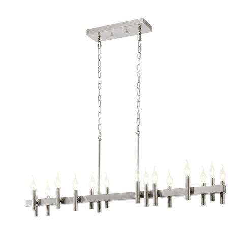 Varaluz Collette 16 Light Linear Pendant in Satin Nickel Model: 357N16SN