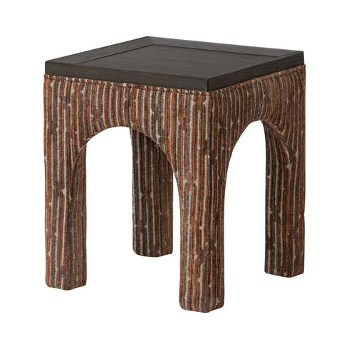 Varaluz Continental Side Table Dark Brown Oa Geo in Dark Brown Oak/Geo Finish Model: 506TA16B