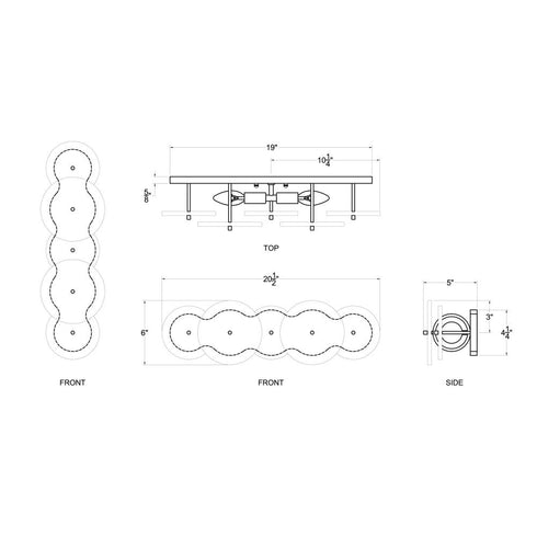 Varaluz Cosmos 2 Light Bath Matte Black Model: 370B02MB