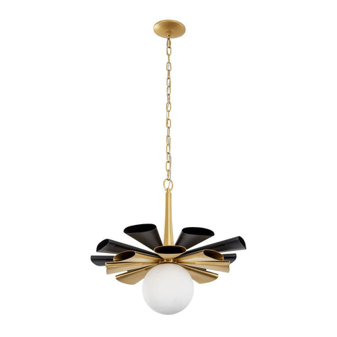 Varaluz Daphne 1 Light Large Pendant Matte Blac Model: 372P01LMBFG