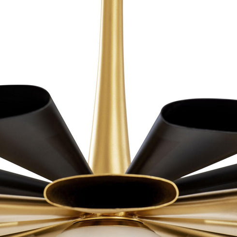 Varaluz Daphne 1 Light Large Pendant Matte Blac Model: 372P01LMBFG