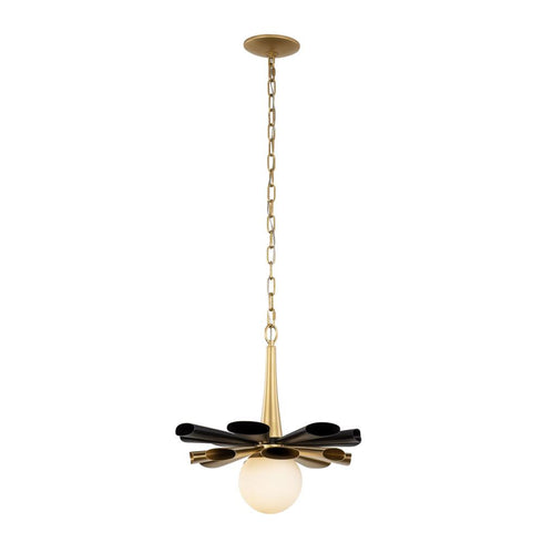 Varaluz Daphne 1 Light Medium Pendant Matte Blac Model: 372P01MMBFG