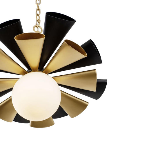 Varaluz Daphne 1 Light Medium Pendant Matte Blac Model: 372P01MMBFG