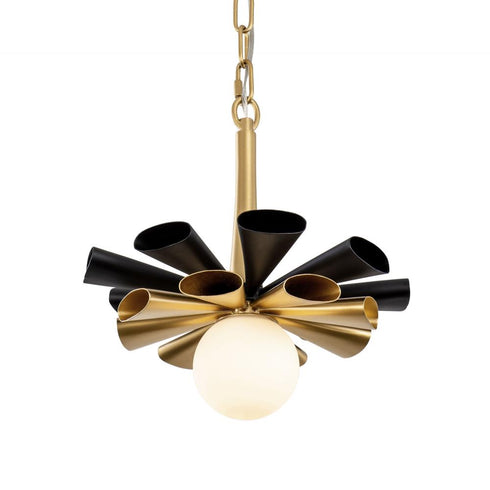 Varaluz Daphne 1 Light Small Pendant Matte Blac Model: 372P01SMBFG
