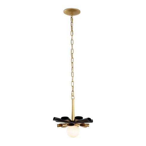 Varaluz Daphne 1 Light Small Pendant Matte Blac Model: 372P01SMBFG