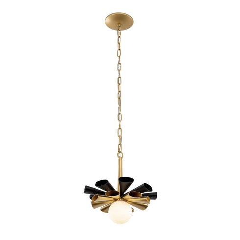 Varaluz Daphne 1 Light Small Pendant Matte Blac Model: 372P01SMBFG