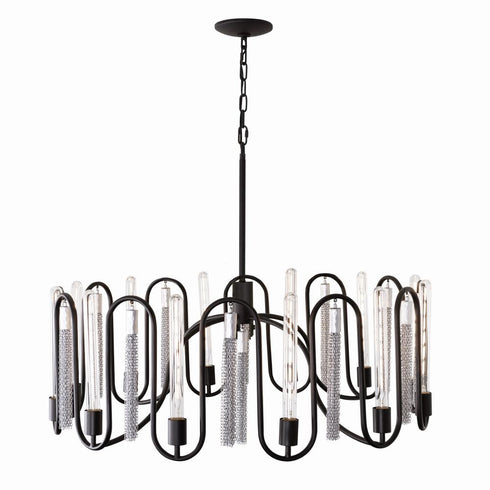 Varaluz Darden 12 Light Pendant Matte Blac Painted Model: 354P12MBCH