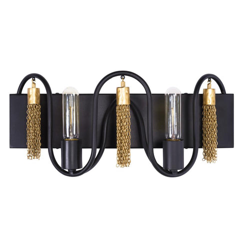 Varaluz Darden 2 Light Bath Matte Blac Antique Gold Model: 354B02MBAG