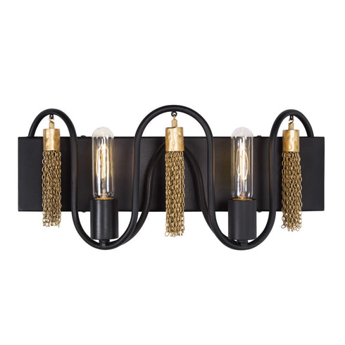 Varaluz Darden 2 Light Bath Matte Blac Antique Gold Model: 354B02MBAG