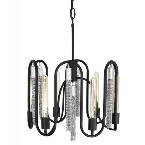 Varaluz Darden 6 Light Pendant Matte Blac Painted Model: 354P06MBCH