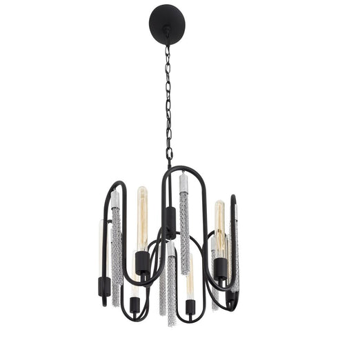 Varaluz Darden 6 Light Pendant Matte Blac Painted Model: 354P06MBCH