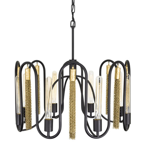 Varaluz Darden 8 Light Pendant Matte Blac Antique Model: 354P08MBAG