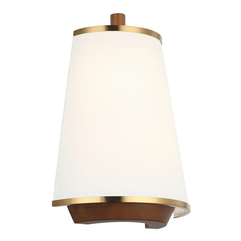 Varaluz Desert Flyer 2 Light Sconce Satin Bras Medium Walnut in Satin Brass/Medium Walnut Finish Model: 520W02SBW