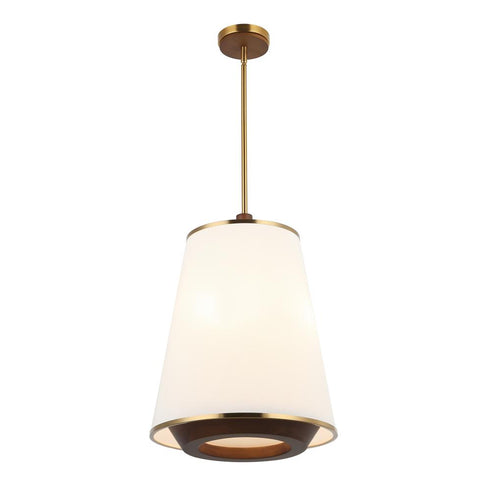 Varaluz Desert Flyer 3 Light Foyer Satin Bras Medium Walnut in Satin Brass/Medium Walnut Finish Model: 520F03SBW