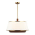 Varaluz Desert Flyer 6 Light Pendant Satin Bras Medium Walnut in Satin Brass/Medium Walnut Finish Model: 520P06SBW
