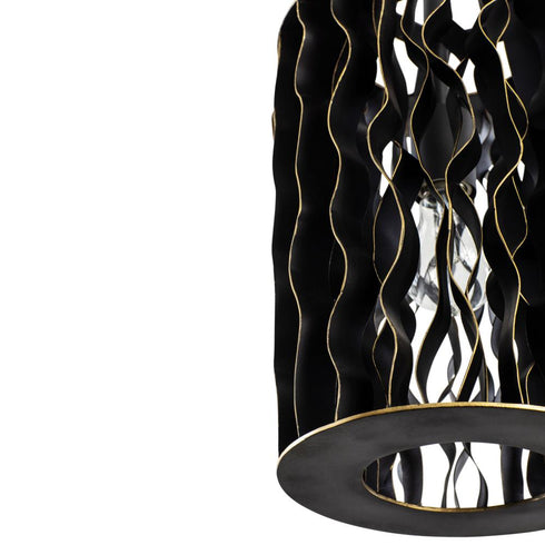 Varaluz Estela 1 Light Mini Pendant Matte Blac Model: 380M01MBFG
