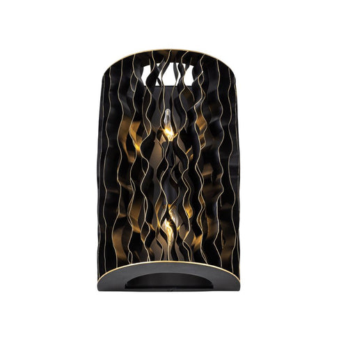 Varaluz Estela 2 Light Sconce Matte Blac French Model: 380W02MBFG