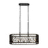 Varaluz Estela 5 Light Linear Pendant Matte Blac Model: 380N05MBFG